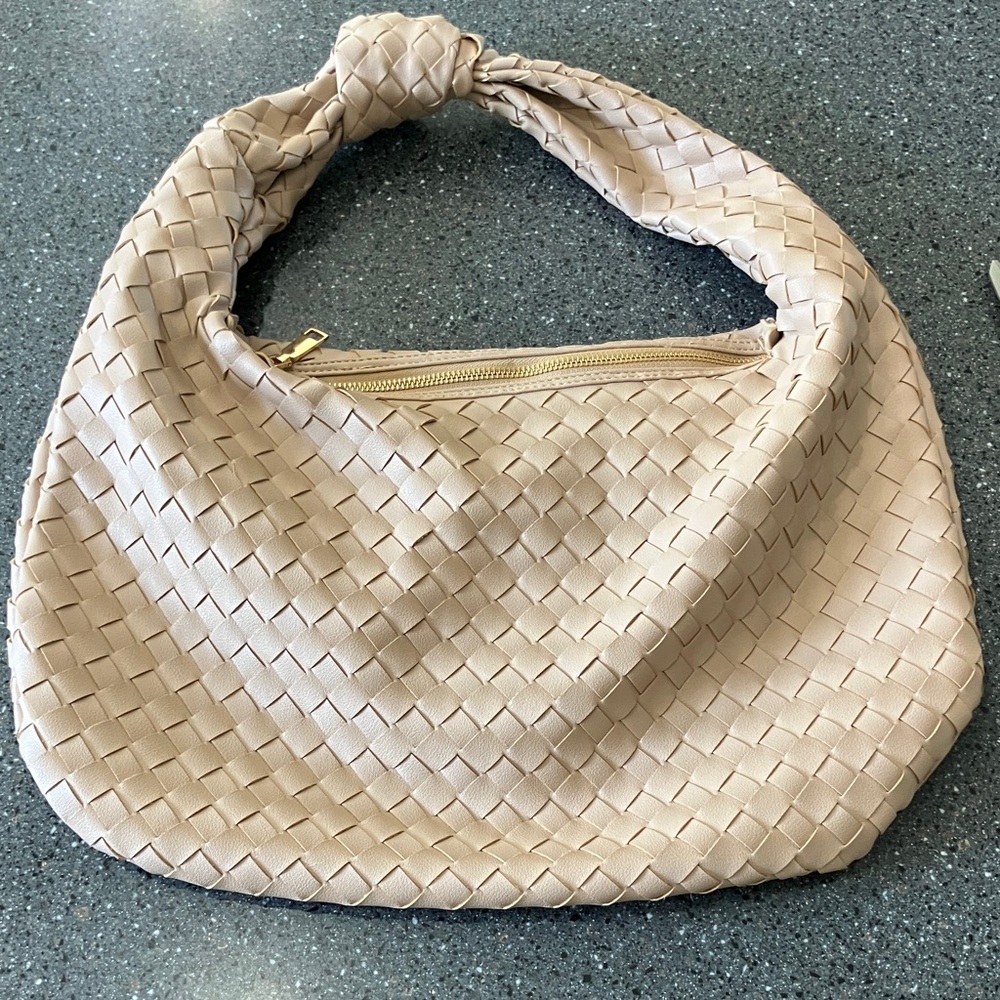Elegant urban expressions Woven Tan Hobo Bag